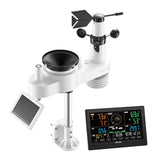Batteries: VEVOR 7-in-1 Wireless Weather Station, 190.5 mm VA Display, Solar Powered Outdoor Sensor, Rain Gauge, Indoor Outdoor for Weather Forecast, Temperature, Humidity, Wind Speed and Direction (No WiFi)