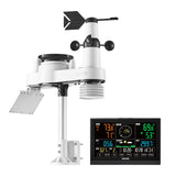 Batteries: VEVOR 7-in-1 Wireless Weather Station, 190.5 mm VA Display, Solar Powered Outdoor Sensor, Rain Gauge, Indoor Outdoor for Weather Forecast, Temperature, Humidity, Wind Speed and Direction (No WiFi)
