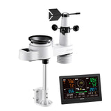 Batteries: VEVOR 5-in-1 Wireless Weather Station, 190.5 mm VA Display, Solar Powered Outdoor Sensor, Rain Gauge, Indoor Outdoor for Weather Forecast, Temperature, Humidity, Wind Speed and Direction (No WiFi)