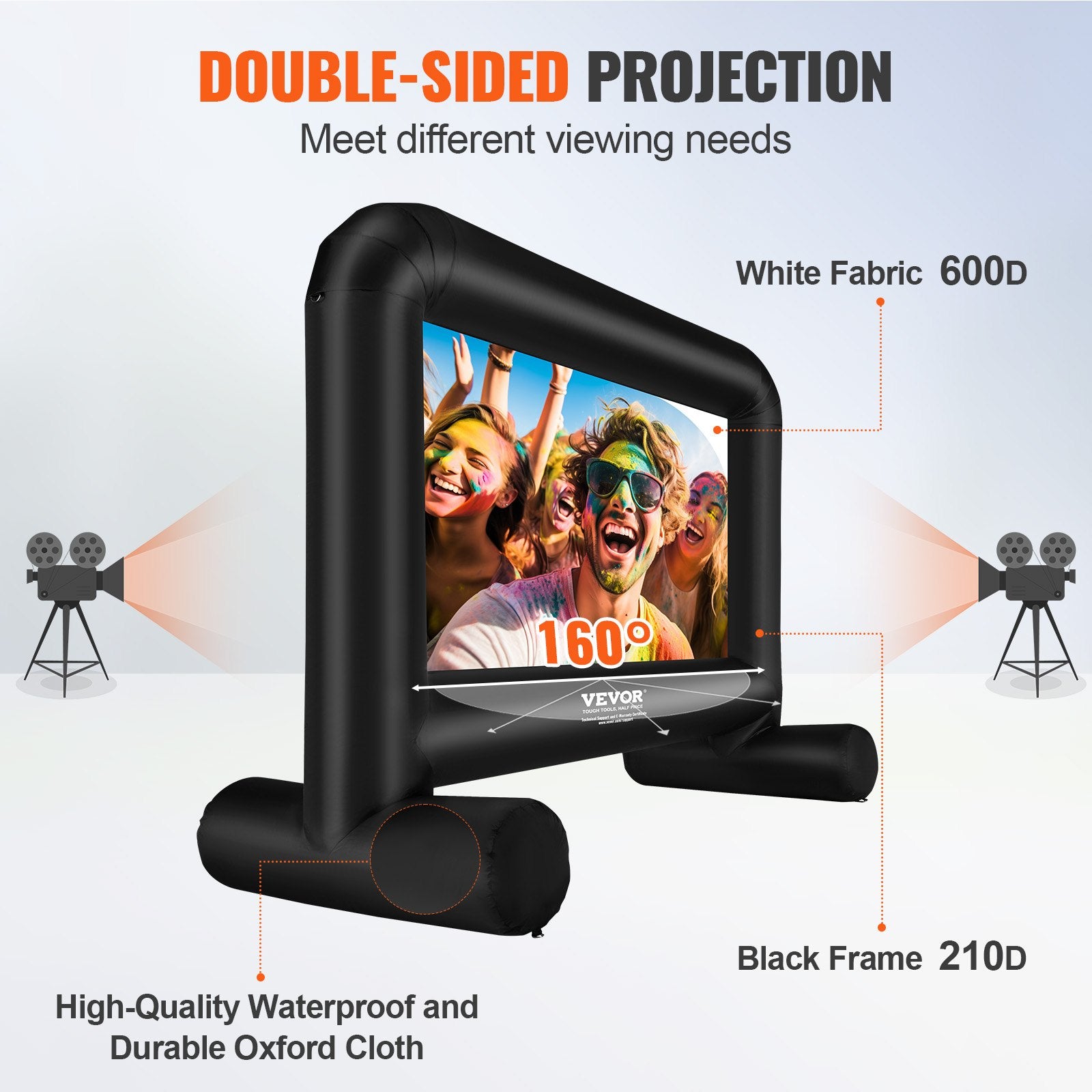 Sci-Fi DVDs & Blu-rays: VEVOR Inflatable Movie Screen, 14 FT Inflatable Projector Screen for Outside with Blower and Carrying Bag, Front/Rear Projection, Oxford Fabric Blow Up Screen for Outdoor Parties Backyard Movie Night