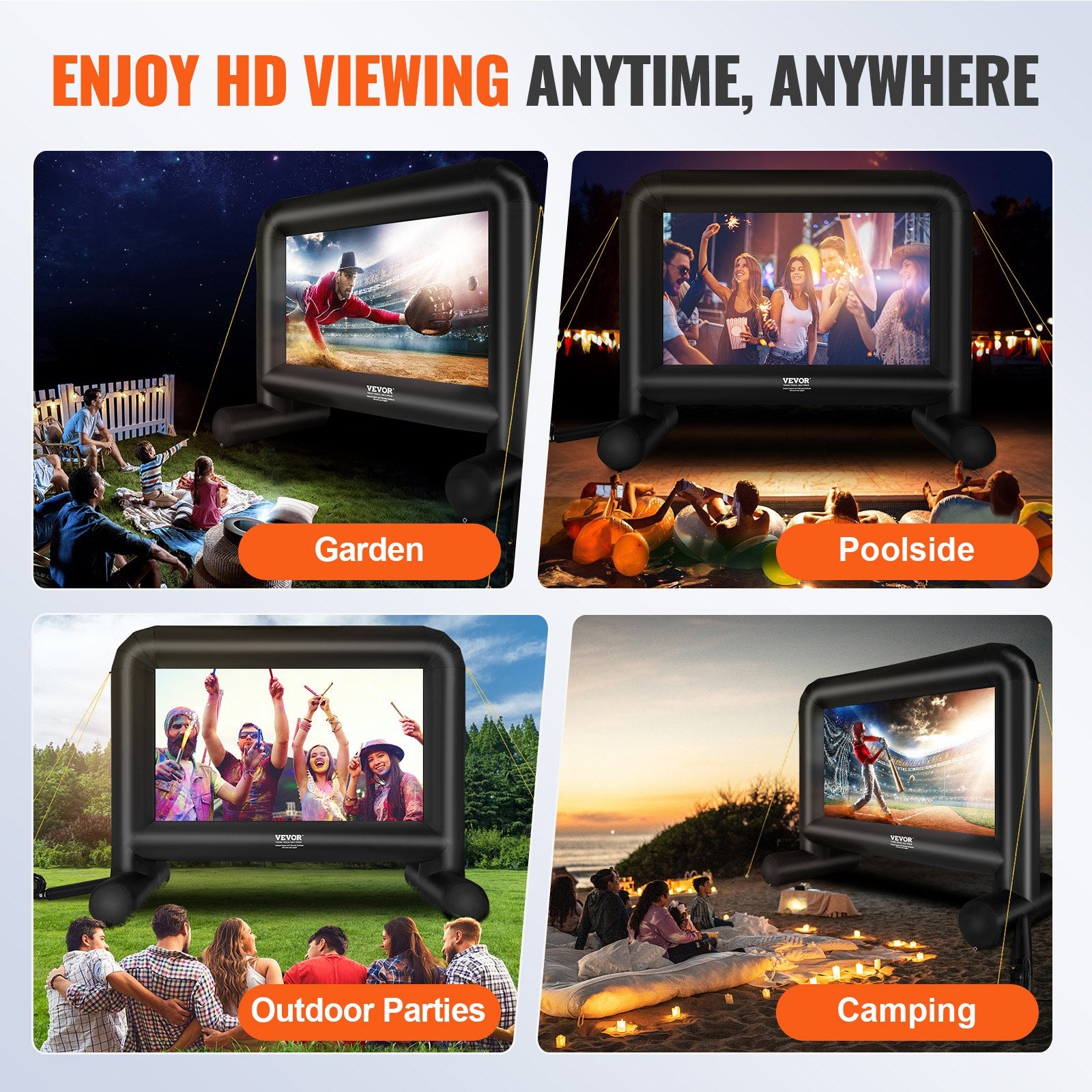 Sci-Fi DVDs & Blu-rays: VEVOR Inflatable Movie Screen, 16 FT Inflatable Projector Screen for Outside with Blower and Carrying Bag, Front/Rear Projection, Oxford Fabric Blow Up Screen for Outdoor Parties Backyard Movie Night