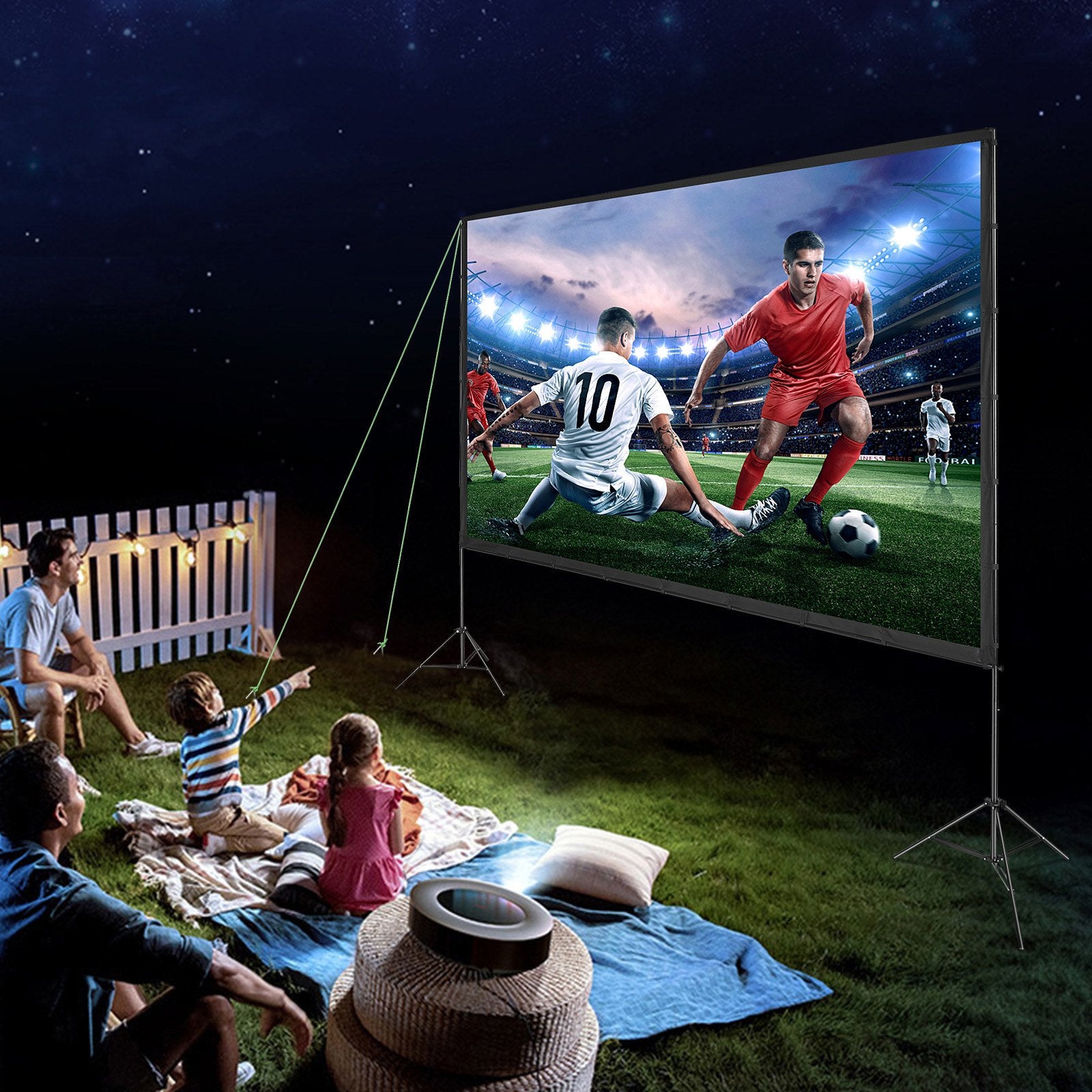 Sci-Fi DVDs & Blu-rays: VEVOR Projector Screen with Stand, 150 inch 16:9 4K 1080 HD Outdoor Movie Screen with Stand, Wrinkle-Free Projection Screen with Tripods and Carry Bag, for Home Theater Cinema Backyard Movie Night