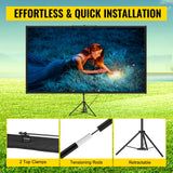 Screens & Stands: VEVOR Tripod Projector Screen with Stand 80 inch 16:9 4K HD Projection Screen Stand Wrinkle-Free Height Adjustable Portable Screen for Projector Indoor & Outdoor for Movie, Home Cinema, Gaming, Office