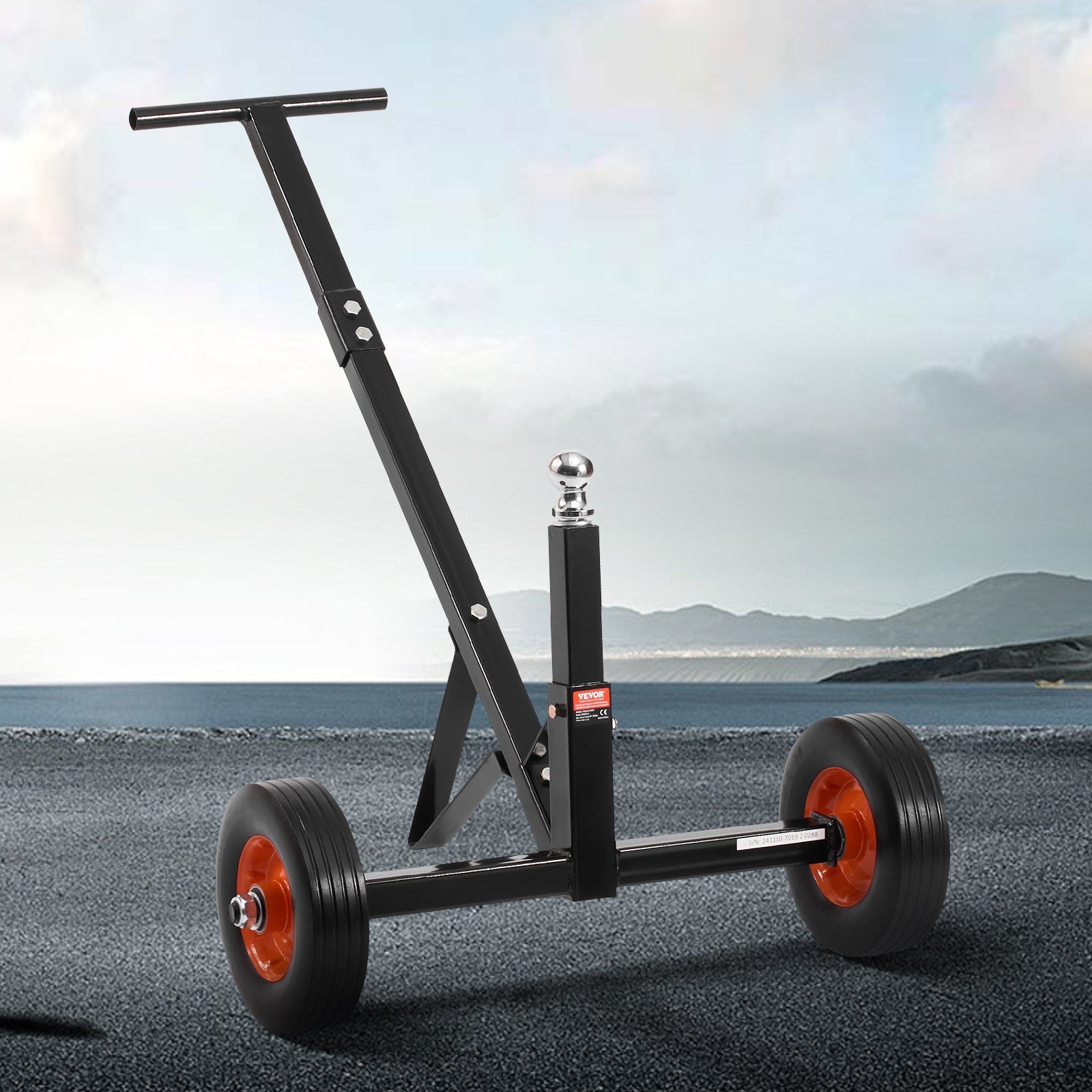 Spreaders & Wheelbarrows: VEVOR Trailer Dolly, 600lbs Tongue Weight Capacity, Carbon Steel Trailer Mover with 1-7/8 in Hitch Ball and 10 in Solid Tires, Portable Tow Dolly for Moving Car RV Boat Trailer