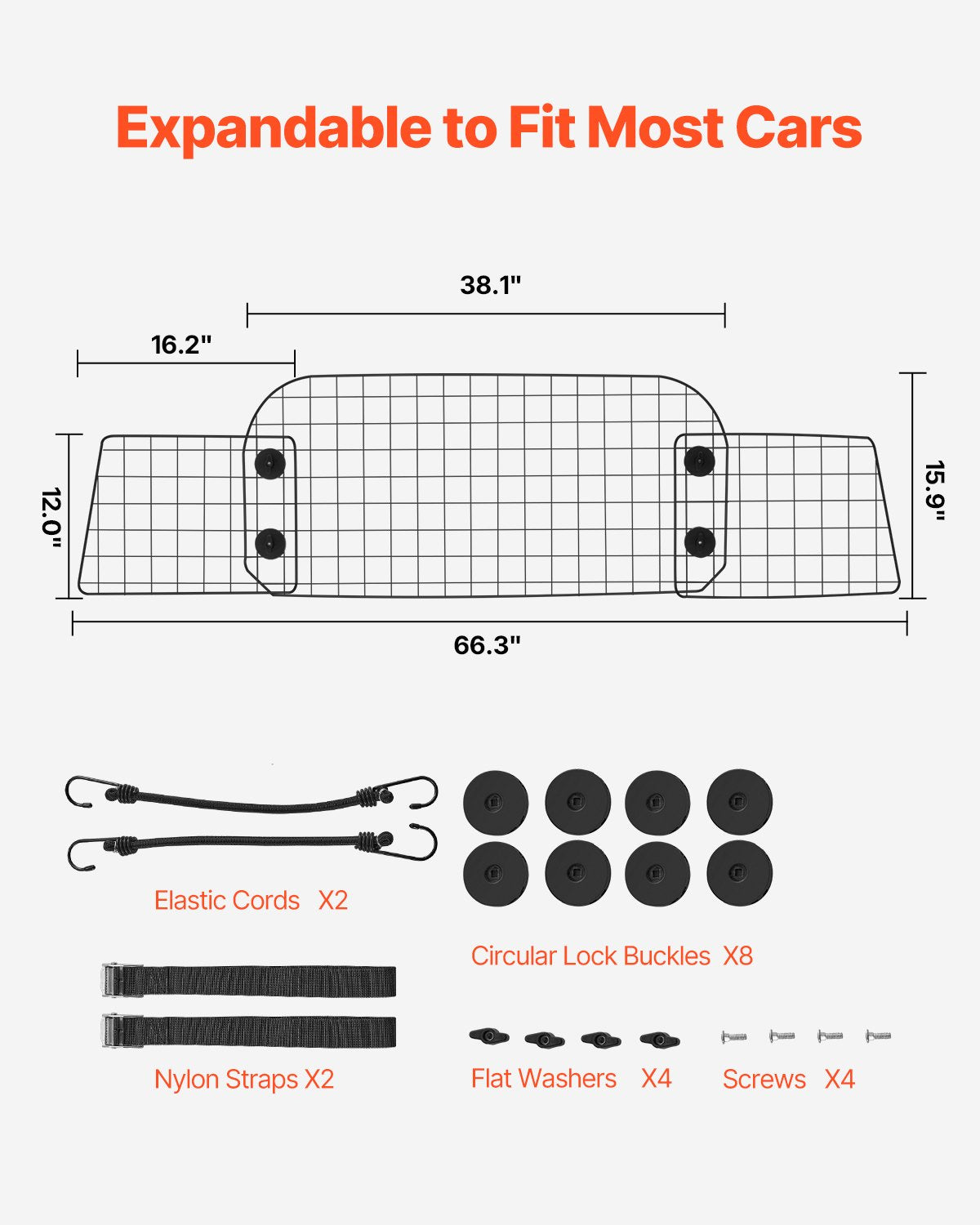 Cat Scratching Posts: VEVOR Dog Car Barrier, 96.5-168.5cm Adjustable Car Divider for Trunk Cargo Area, Universal-Fit Back Seat Heavy-Duty Wire Mesh Dogs Separator Guard Net, Vehicle Pet Barrier for Sedans, Trucks and SUVs