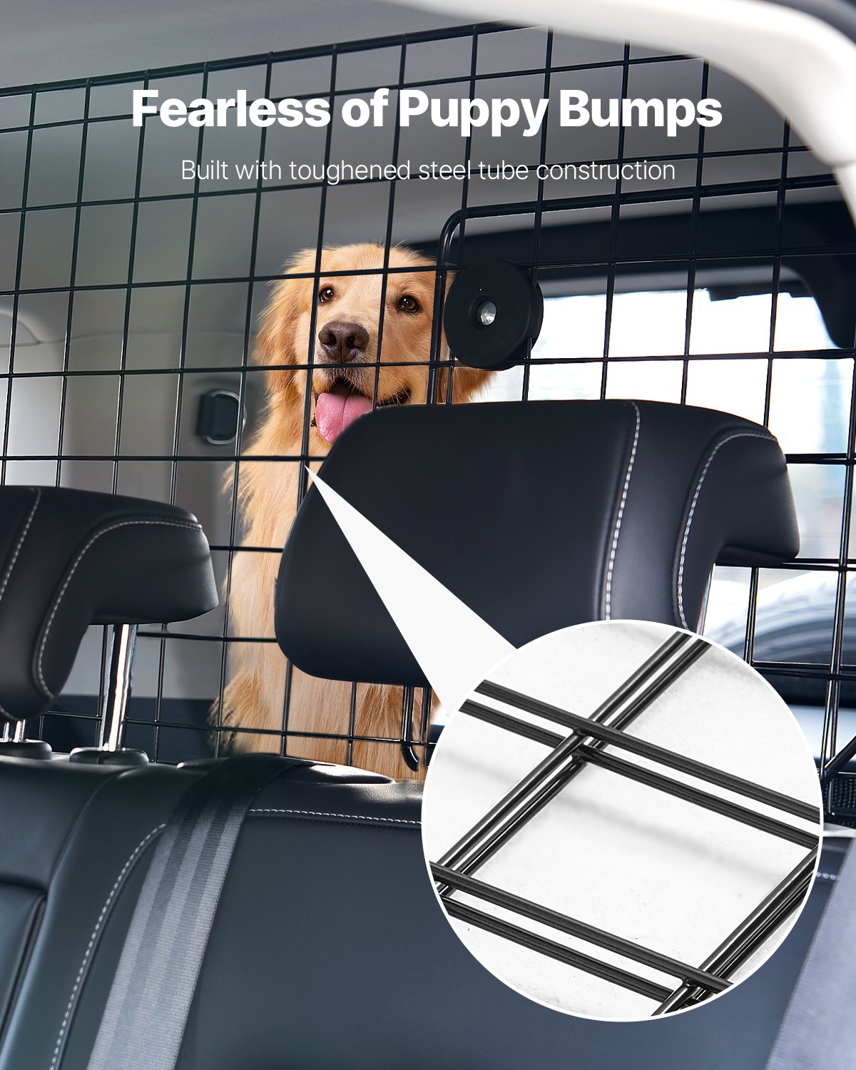 Cat Scratching Posts: VEVOR Dog Car Barrier, 96.5-168.5cm Adjustable Car Divider for Trunk Cargo Area, Universal-Fit Back Seat Heavy-Duty Wire Mesh Dogs Separator Guard Net, Vehicle Pet Barrier for Sedans, Trucks and SUVs
