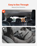 Cat Scratching Posts: VEVOR Dog Car Barrier, 96.5-168.5cm Adjustable Car Divider for Trunk Cargo Area, Universal-Fit Back Seat Heavy-Duty Wire Mesh Dogs Separator Guard Net, Vehicle Pet Barrier for Sedans, Trucks and SUVs