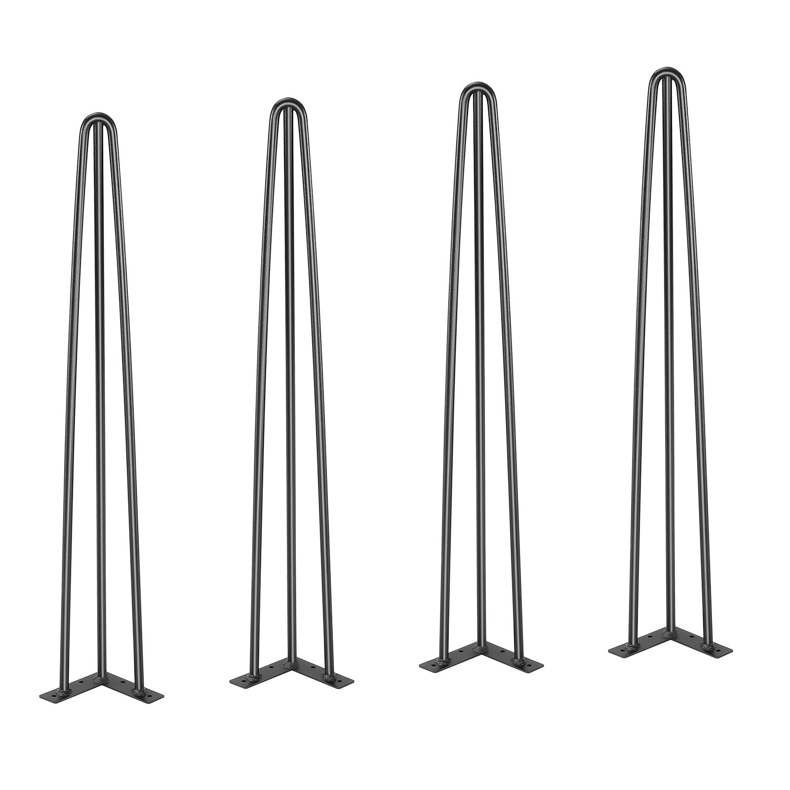 Table Tops & Bases: VEVOR Hairpin Table Legs 0.7M, Set of 4 Desk Legs 408.2KG Load Capacity, Hairpin Desk Legs 3 Rods for Desk Chairs Bench Dining End Table, Solid Carbon Steel Heavy Duty Furniture Legs Black
