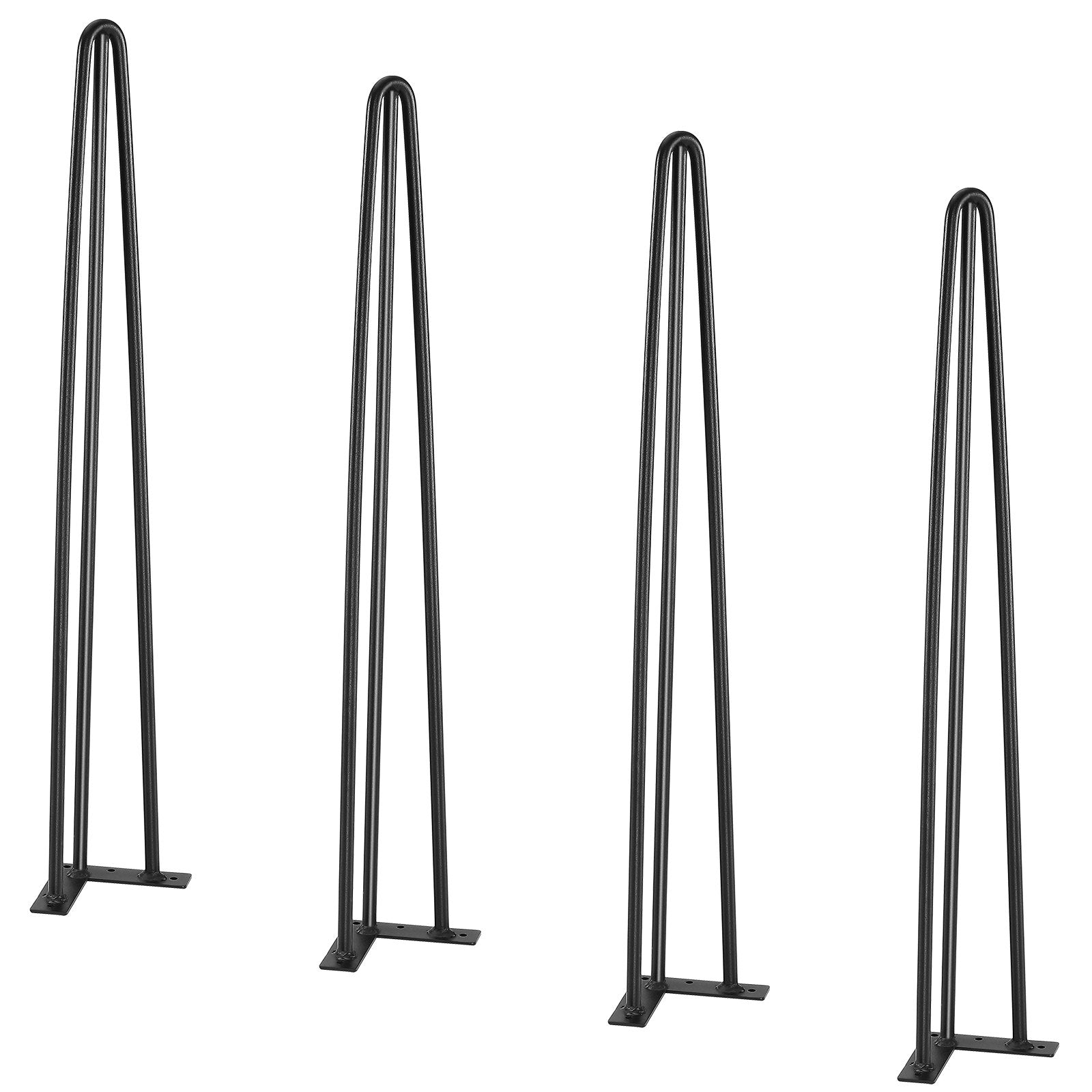 Table Tops & Bases: VEVOR Hairpin Table Legs 0.7M, Set of 4 Desk Legs 408.2KG Load Capacity, Hairpin Desk Legs 3 Rods for Desk Chairs Bench Dining End Table, Solid Carbon Steel Heavy Duty Furniture Legs Black
