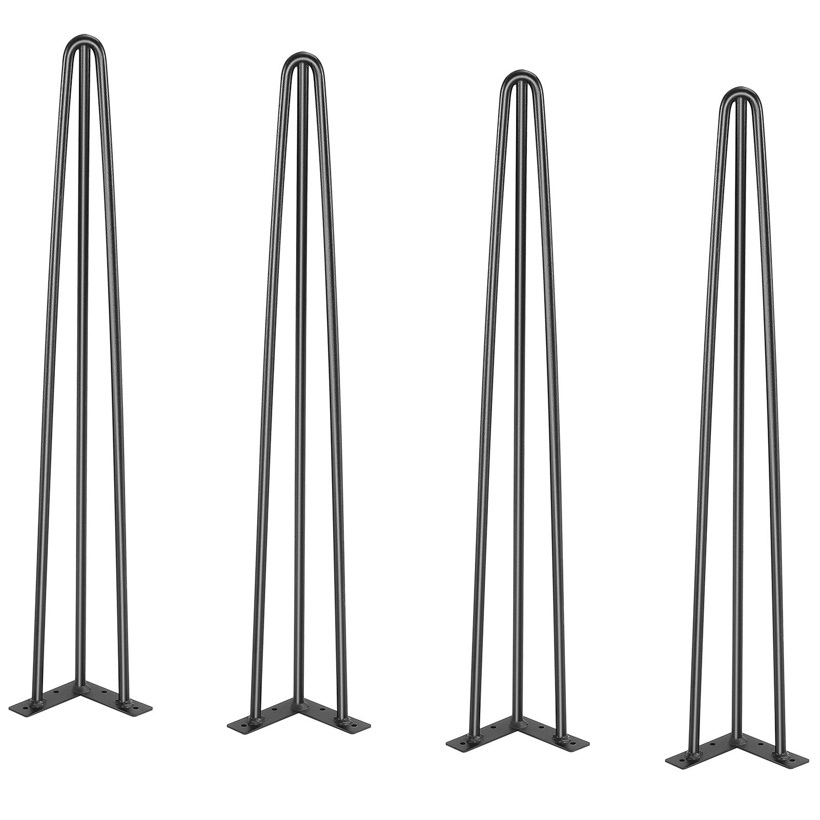 Table Tops & Bases: VEVOR Hairpin Table Legs 0.7M, Set of 4 Desk Legs 408.2KG Load Capacity, Hairpin Desk Legs 3 Rods for Desk Chairs Bench Dining End Table, Solid Carbon Steel Heavy Duty Furniture Legs Black