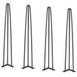 Table Tops & Bases: VEVOR Hairpin Table Legs 0.7M, Set of 4 Desk Legs 408.2KG Load Capacity, Hairpin Desk Legs 3 Rods for Desk Chairs Bench Dining End Table, Solid Carbon Steel Heavy Duty Furniture Legs Black
