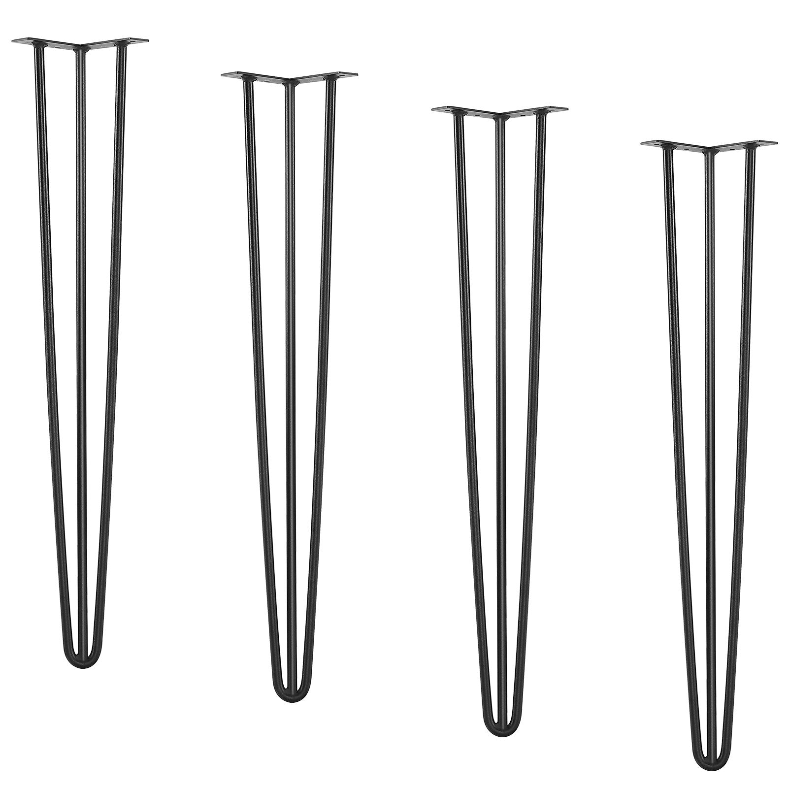 Table Tops & Bases: VEVOR Hairpin Table Legs 0.7M, Set of 4 Desk Legs 408.2KG Load Capacity, Hairpin Desk Legs 3 Rods for Desk Chairs Bench Dining End Table, Solid Carbon Steel Heavy Duty Furniture Legs Black