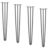 Table Tops & Bases: VEVOR Hairpin Table Legs 0.7M, Set of 4 Desk Legs 408.2KG Load Capacity, Hairpin Desk Legs 3 Rods for Desk Chairs Bench Dining End Table, Solid Carbon Steel Heavy Duty Furniture Legs Black