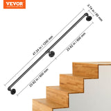 Dog Steps & Ramps: VEVOR Pipe Stair Handrail Staircase Handrail 4 FT Carbon Steel for Wall Mount