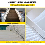 Dog Steps & Ramps: VEVOR Pipe Stair Handrail, 9FT Staircase Handrail, 440LBS Load Capacity Carbon Steel Pipe Handrail, Industrial Pipe Handrail with Wall Mount Support, Round Corner Wall Handrailings for Indoor, Outdoor