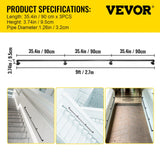 Dog Steps & Ramps: VEVOR Pipe Stair Handrail, 9FT Staircase Handrail, 440LBS Load Capacity Carbon Steel Pipe Handrail, Industrial Pipe Handrail with Wall Mount Support, Round Corner Wall Handrailings for Indoor, Outdoor