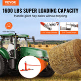 Automotive Parts: VEVOR 49" Hay Spear, Bale Spears 726kg Loading Capacity, Three-Point Hitch Tractor Attachment with 2pcs 17.5" Stabilizer Spears, Quick Attach Spike Forks