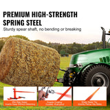 Automotive Parts: VEVOR 49" Hay Spear, Bale Spears 726kg Loading Capacity, Three-Point Hitch Tractor Attachment with 2pcs 17.5" Stabilizer Spears, Quick Attach Spike Forks