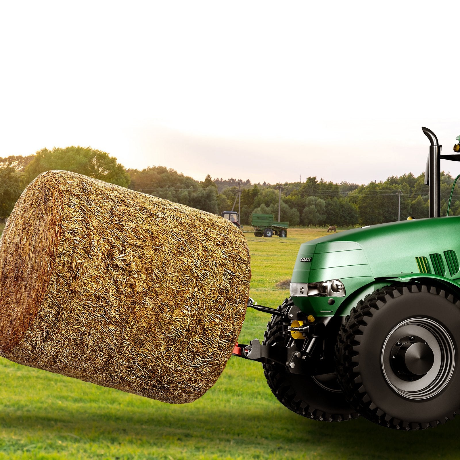 Automotive Parts: VEVOR 49" Hay Spear, Bale Spears 726kg Loading Capacity, Three-Point Hitch Tractor Attachment with 2pcs 17.5" Stabilizer Spears, Quick Attach Spike Forks