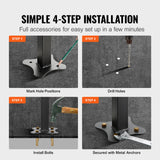 Dog Steps & Ramps: VEVOR Iron Handrail Stair Railing Hand Rail Kit 1-4 Steps Outdoor Black w/ Bars