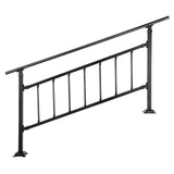 Dog Steps & Ramps: VEVOR Iron Handrail Stair Railing Hand Rail Kit 1-4 Steps Outdoor Black w/ Bars