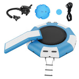 Pool Toys & Inflatables: VEVOR Inflatable Water Bouncer, 10ft Recreational Water Trampoline, Portable Bounce Swim Platform with Slide, 3-Step Ladder & Electric Air Pump, Kid Adult Floating Rebounder for Pool Lake Water Sports