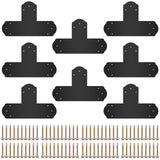 Beds & Bed Frames: VEVOR Black T Mending Plate T-shape 8 PCs 6" Flat Connector Post to Beam Bracket