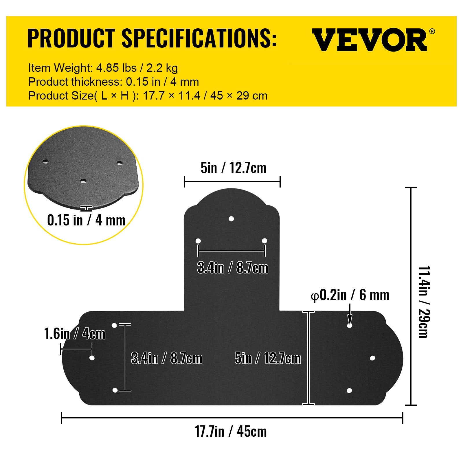 Beds & Bed Frames: VEVOR Black T Mending Plate T-shape 8 PCs 6" Flat Connector Post to Beam Bracket