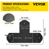 Beds & Bed Frames: VEVOR Black T Mending Plate T-shape 8 PCs 6" Flat Connector Post to Beam Bracket