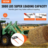 Spreaders & Wheelbarrows: VEVOR 49" Hay Spear, Bale Spears 1360kg Loading Capacity, Skid Steer Loader Tractor Bucket Attachment with 2pcs 17.5" Stabilizer Spears and 60" Chain, Quick Attach Spike Forks