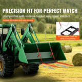 Spreaders & Wheelbarrows: VEVOR 49" Hay Spear, Bale Spears 1360kg Loading Capacity, Skid Steer Loader Tractor Bucket Attachment with 2pcs 17.5" Stabilizer Spears and 60" Chain, Quick Attach Spike Forks