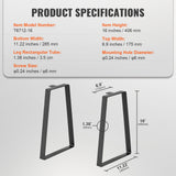 Table Tops & Bases: VEVOR 406.4MM Trapezoid Steel Table Legs, Replacement Furniture Legs Set of 2 for DIY Coffee Tables, Modern Desks, Bench, Night Stands, Sofa, Max Load 181.4KG Heavy Duty, Quick Instalation Legs Black