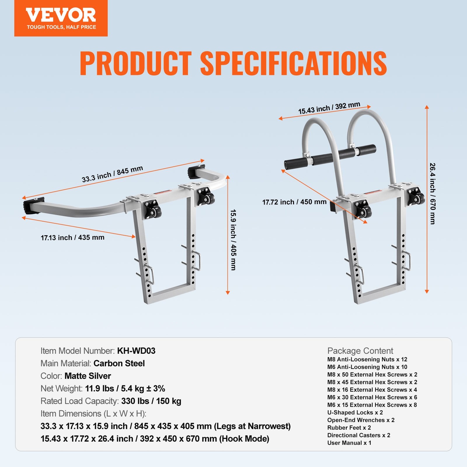 Dog Steps & Ramps: VEVOR Ladder Stabilizer, 2 in 1 Extension Wall Ladder Standoff Hook, Roof Ridge Ladder Accessories Both Horizontally and Vertically, Heavy-duty Steel Rubber Grip T-Bar, Quick Access to Steep Roofs