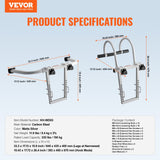 Dog Steps & Ramps: VEVOR Ladder Stabilizer, 2 in 1 Extension Wall Ladder Standoff Hook, Roof Ridge Ladder Accessories Both Horizontally and Vertically, Heavy-duty Steel Rubber Grip T-Bar, Quick Access to Steep Roofs
