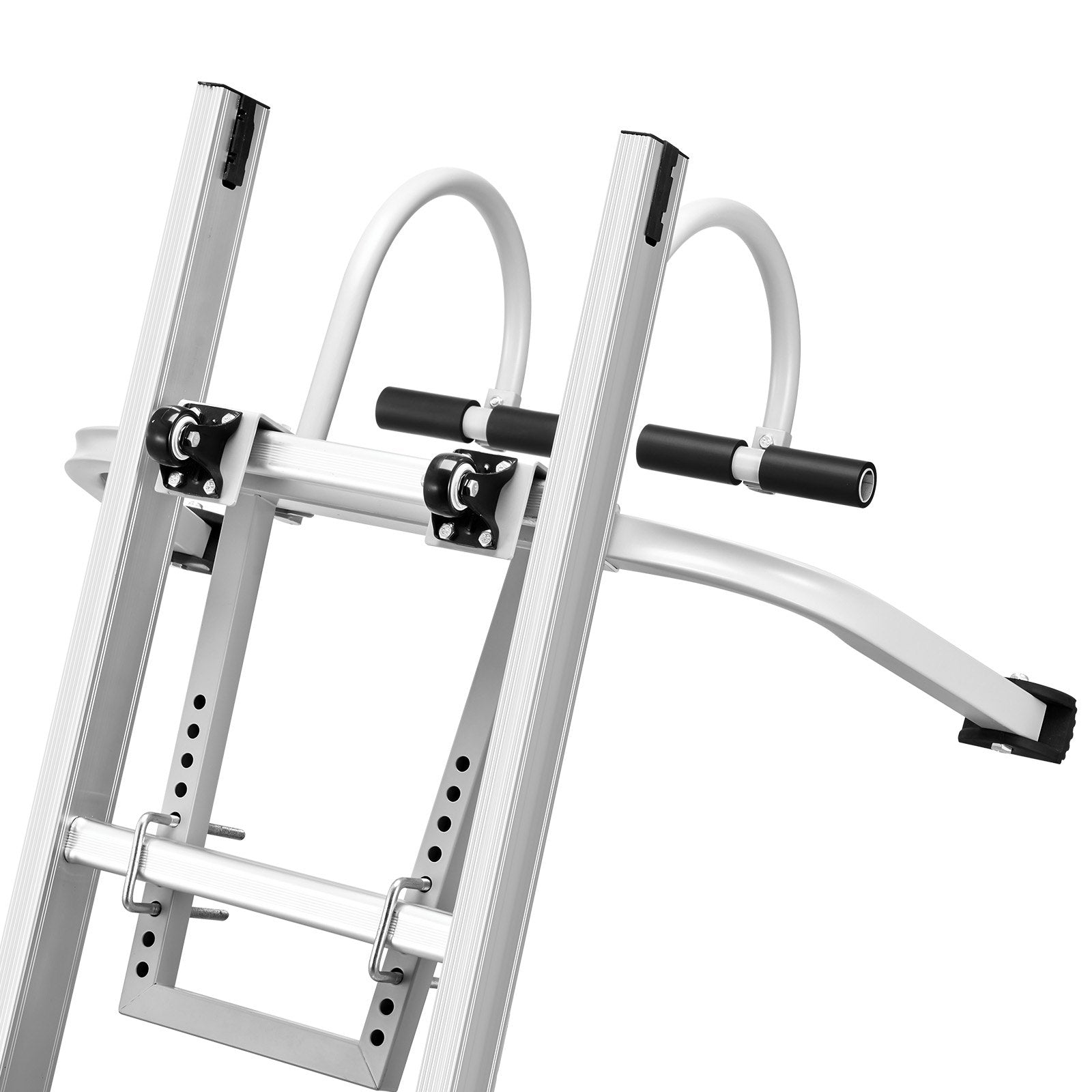 Dog Steps & Ramps: VEVOR Ladder Stabilizer, 2 in 1 Extension Wall Ladder Standoff Hook, Roof Ridge Ladder Accessories Both Horizontally and Vertically, Heavy-duty Steel Rubber Grip T-Bar, Quick Access to Steep Roofs