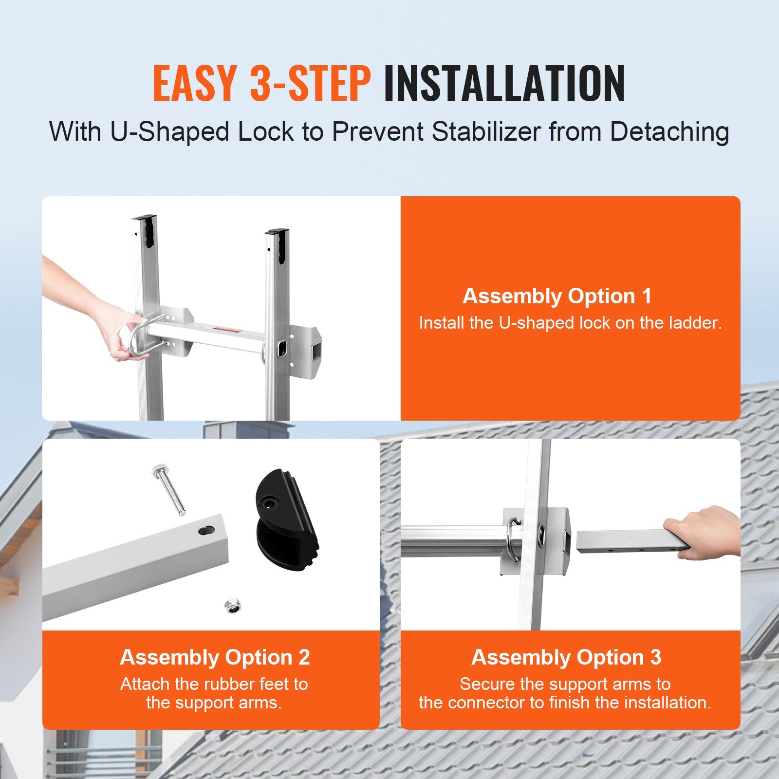 Supports & Braces: VEVOR Ladder Stabilizer Extension Ladder Standoff Heavy Duty Wing Span