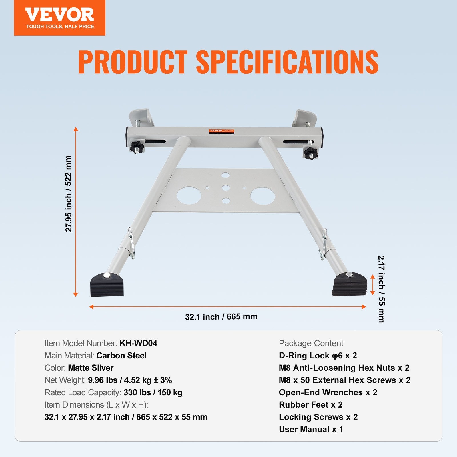 Spas & Accessories: VEVOR Ladder Stabilizer, Adjustable Feet Extension Ladder Standoff, Heavy Duty Wall Ladder Accessories for Roof Gutter, Easy to Use & Wide Adaptability & Anti-slip Rubber Feet, 330 lbs Weight Rating
