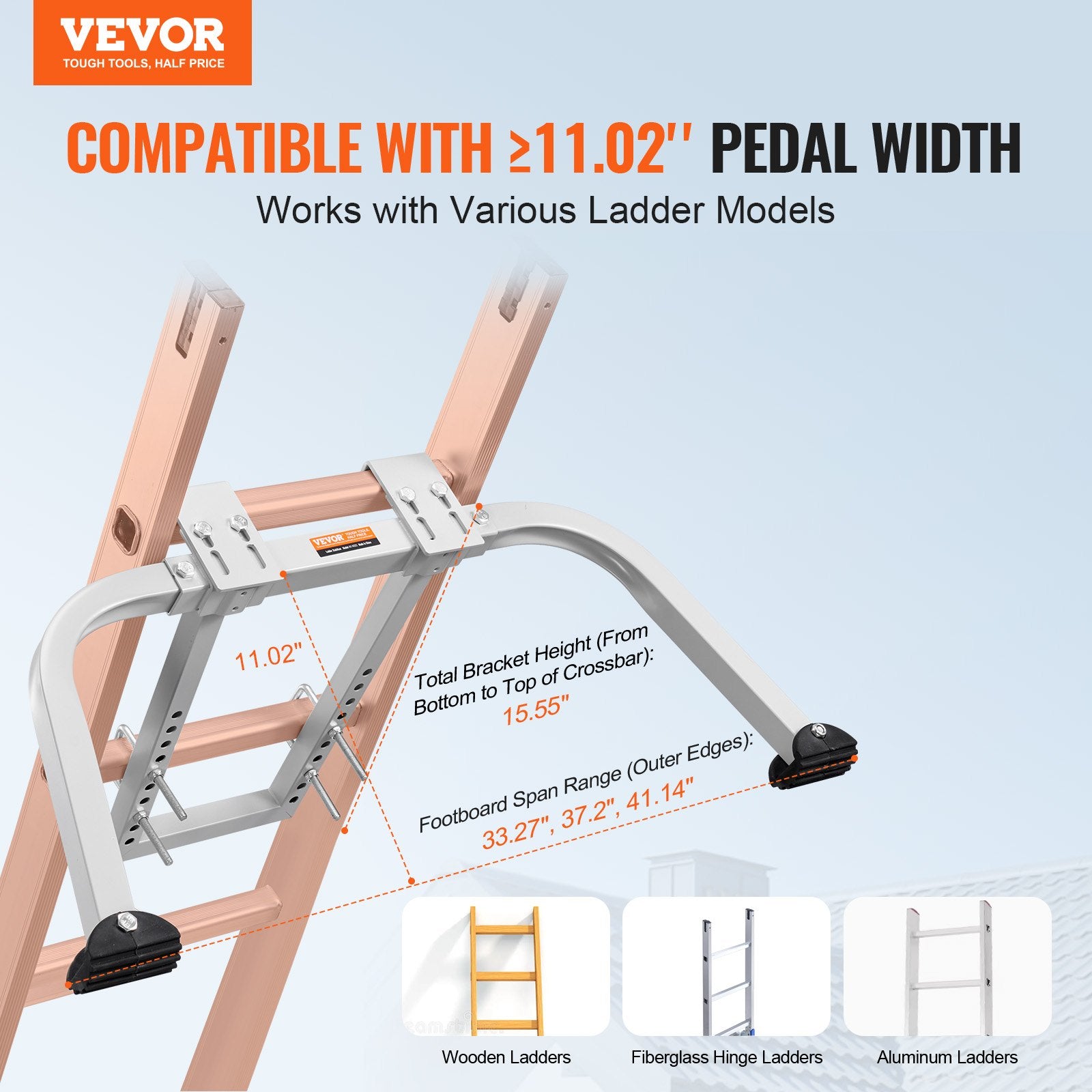Automotive Repair & Speciality Tools: VEVOR Ladder Stabilizer with Wing Span Heavy Duty Steel Roof Hook Stabilizer