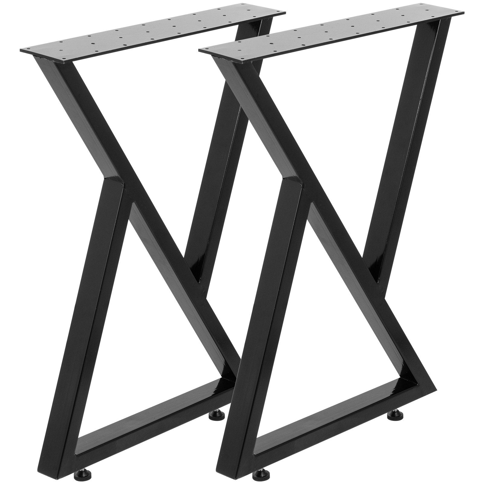 Table Tops & Bases: VEVOR Metal Table Legs Set of 2 Dining Table Legs Black Desk Legs, 28 Height 20 Width Heavy Duty Bench Legs Zig Zag Style Coffee Table Legs Base Modern DIY Steel Table Legs