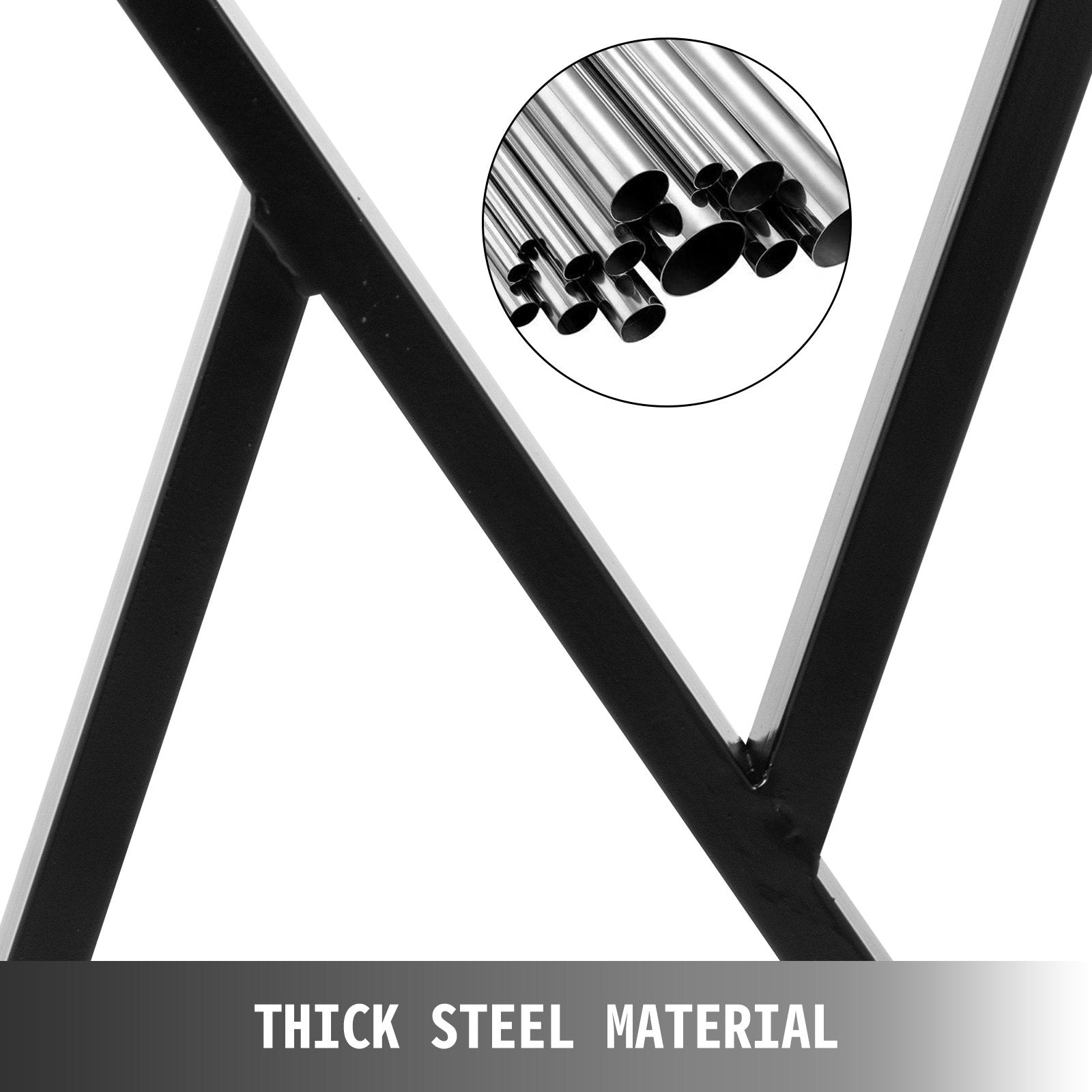 Table Tops & Bases: VEVOR Metal Table Legs Set of 2 Dining Table Legs Black Desk Legs, 28 Height 20 Width Heavy Duty Bench Legs Zig Zag Style Coffee Table Legs Base Modern DIY Steel Table Legs