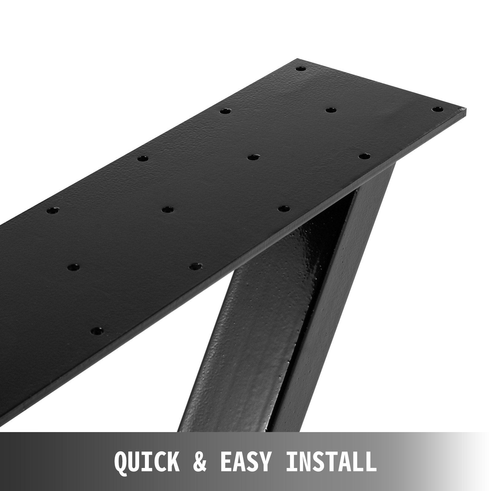 Table Tops & Bases: VEVOR Metal Table Legs Set of 2 Dining Table Legs Black Desk Legs, 28 Height 20 Width Heavy Duty Bench Legs Zig Zag Style Coffee Table Legs Base Modern DIY Steel Table Legs