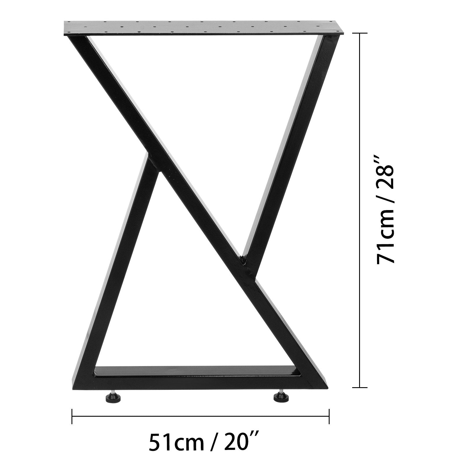 Table Tops & Bases: VEVOR Metal Table Legs Set of 2 Dining Table Legs Black Desk Legs, 28 Height 20 Width Heavy Duty Bench Legs Zig Zag Style Coffee Table Legs Base Modern DIY Steel Table Legs