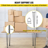 Table Tops & Bases: VEVOR Hairpin Table Legs 16 inch, Set of 4 DIY Desk Table Legs 3 Rods Heavy Duty