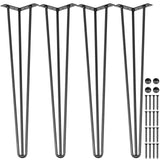 Table Tops & Bases: VEVOR Hairpin Table Legs 30 inch Black Set of 4 Desk Legs Each 220lbs Capacity Hairpin Desk Legs 3 Rods for Bench Desk Dining End Table Chairs Carbon Steel DIY Table Legs Heavy Duty Furniture Legs