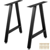Table Tops & Bases: VEVOR Metal Table Legs 28 x 17.7 inch A-Shaped Desk Legs Set of 2 Heavy Duty Bench Legs with Polyurethane Coating, Furniture Legs with Floor Protectors, Wrought Iron Coffee Table Legs for Home DIY Bla