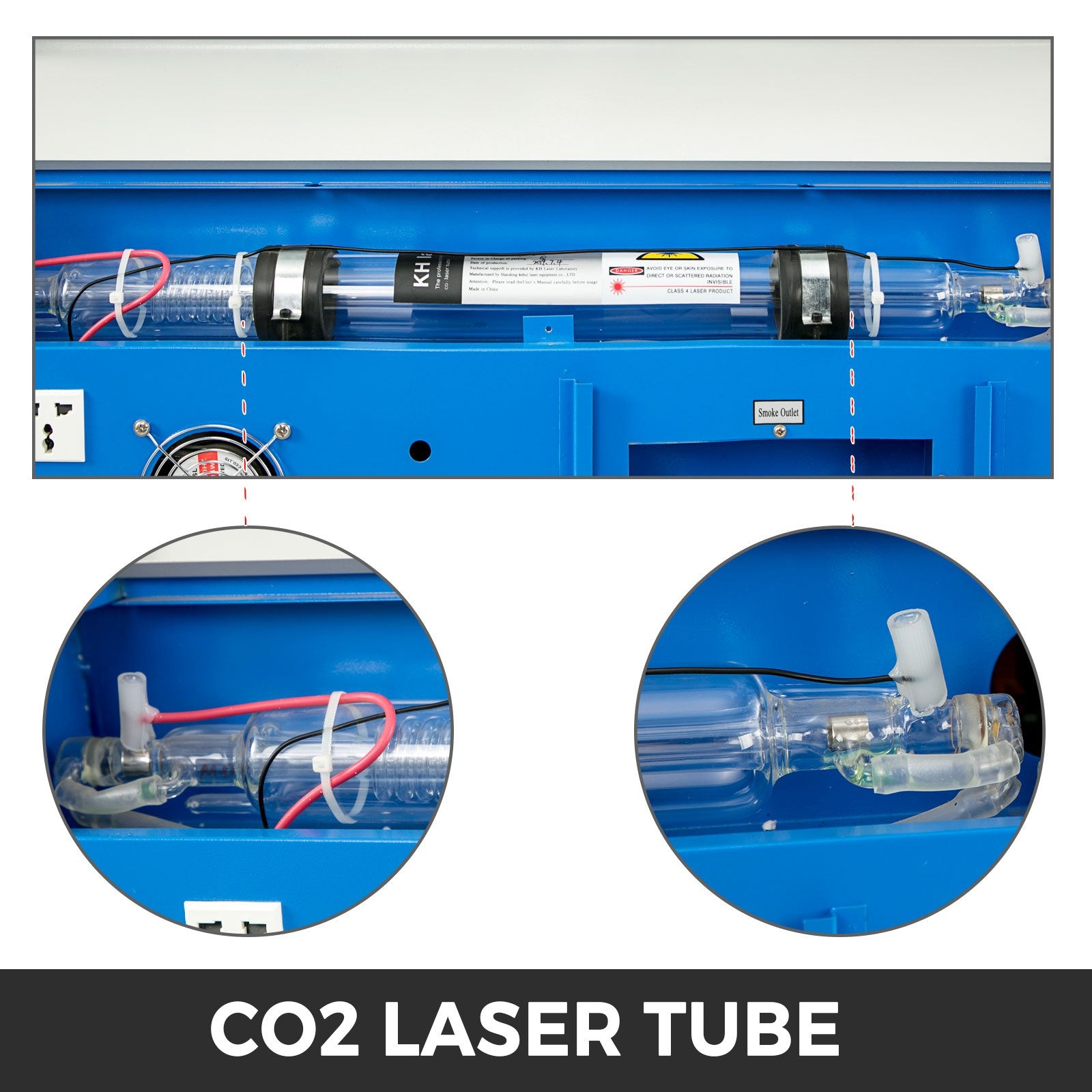 40W Co2 Laser 12"" x 8"" USB Port Laser Engraving Machine Air Exhaust Fan Laser Cutter High Precise Stepping Motor (40W CO2 Laser)