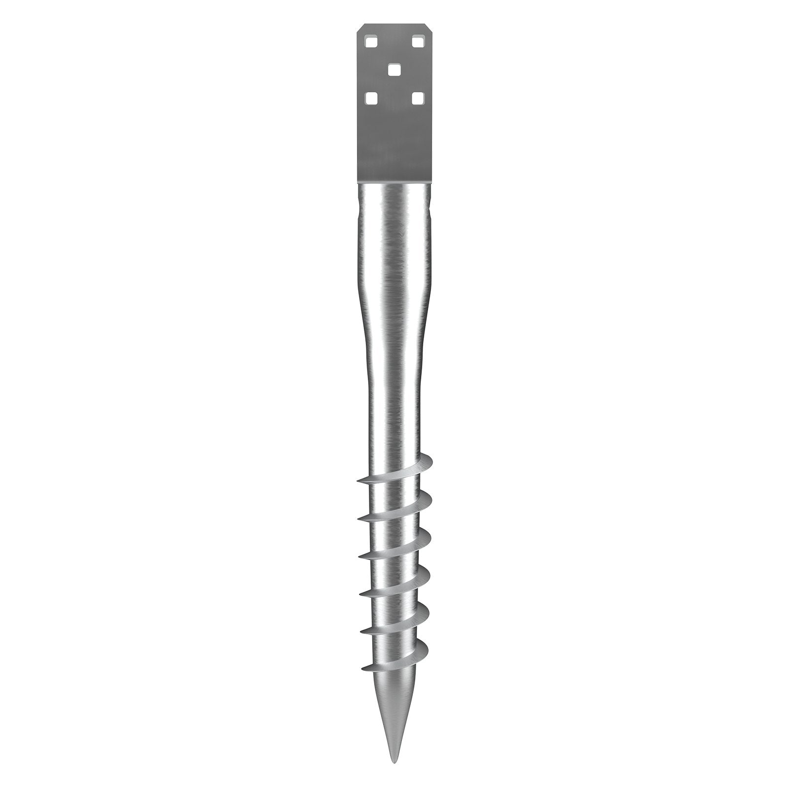 Outdoor Power Equipment: VEVOR No Dig Ground Anchor, 1 Pack 10 x 7 x 70 cm DIY Screw in Post Stake, Includes 6 Lag Bolts & a Rebar, U-Shape Heavy Duty Steel Post Holder, Great for Mailbox Posts and Fence Posts