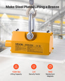 Automotive Lifts & Hoists: VEVOR Permanent Magnetic Lifter, 600 kg Pulling Capacity, Heavy Duty N42 Neodymium Lifting Magnet with Release Handle and Steel Hook, Used in Shop Crane and Hoist, for Lifting Plate Steel, Board