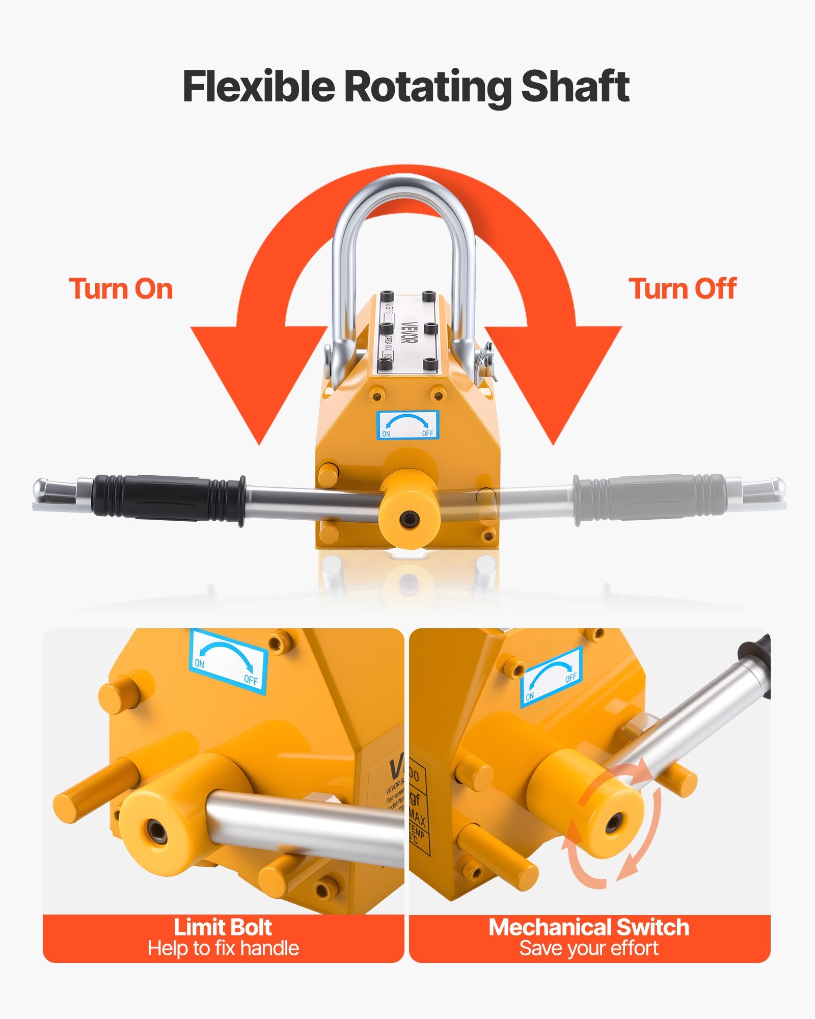 Automotive Lifts & Hoists: VEVOR Permanent Magnetic Lifter, 600 kg Pulling Capacity, Heavy Duty N42 Neodymium Lifting Magnet with Release Handle and Steel Hook, Used in Shop Crane and Hoist, for Lifting Plate Steel, Board
