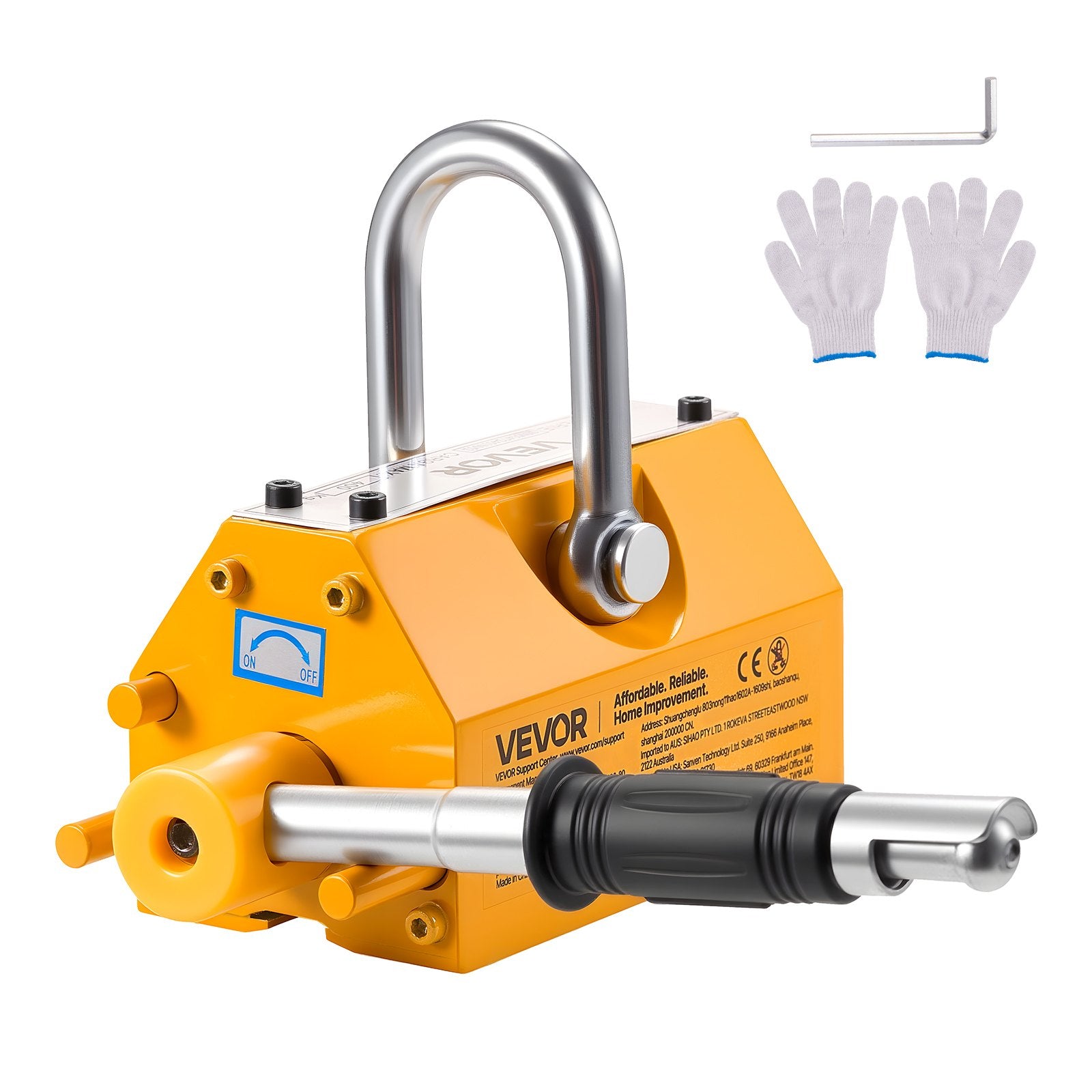 Tattoo Suppliers: VEVOR Permanent Magnetic Lifter, 400 kg Pulling Capacity, Heavy Duty N42 Neodymium Lifting Magnet with Release Handle and Steel Hook, Used in Shop Crane and Hoist, for Lifting Plate Steel, Board